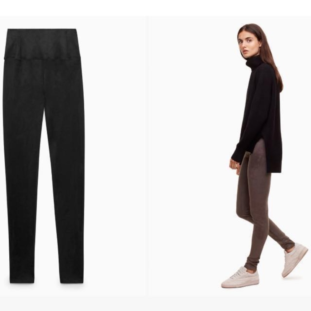 2 Aritzia Wilfred Daria suede leggings size S